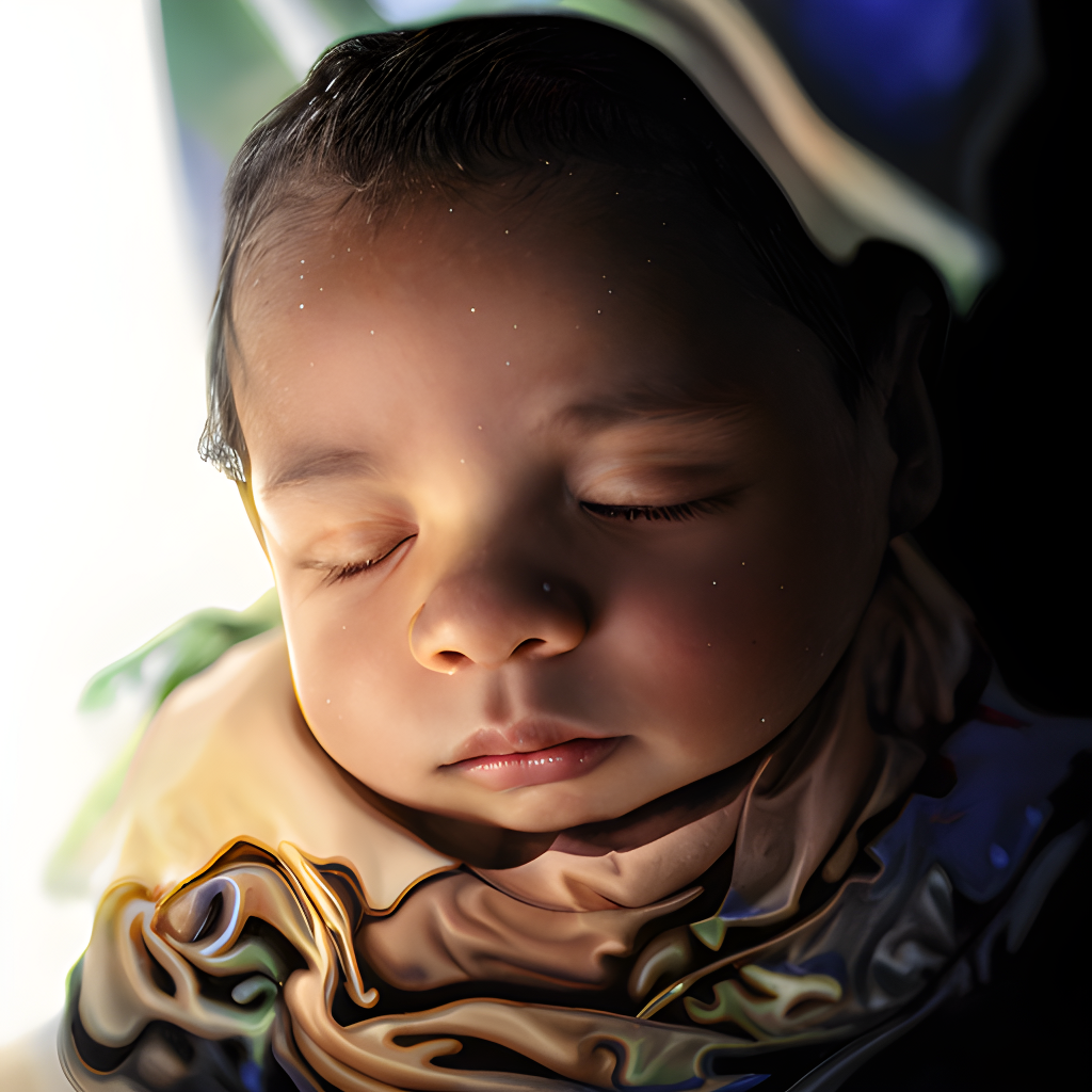 AI generated image of a baby from a 3d ultrasound photo