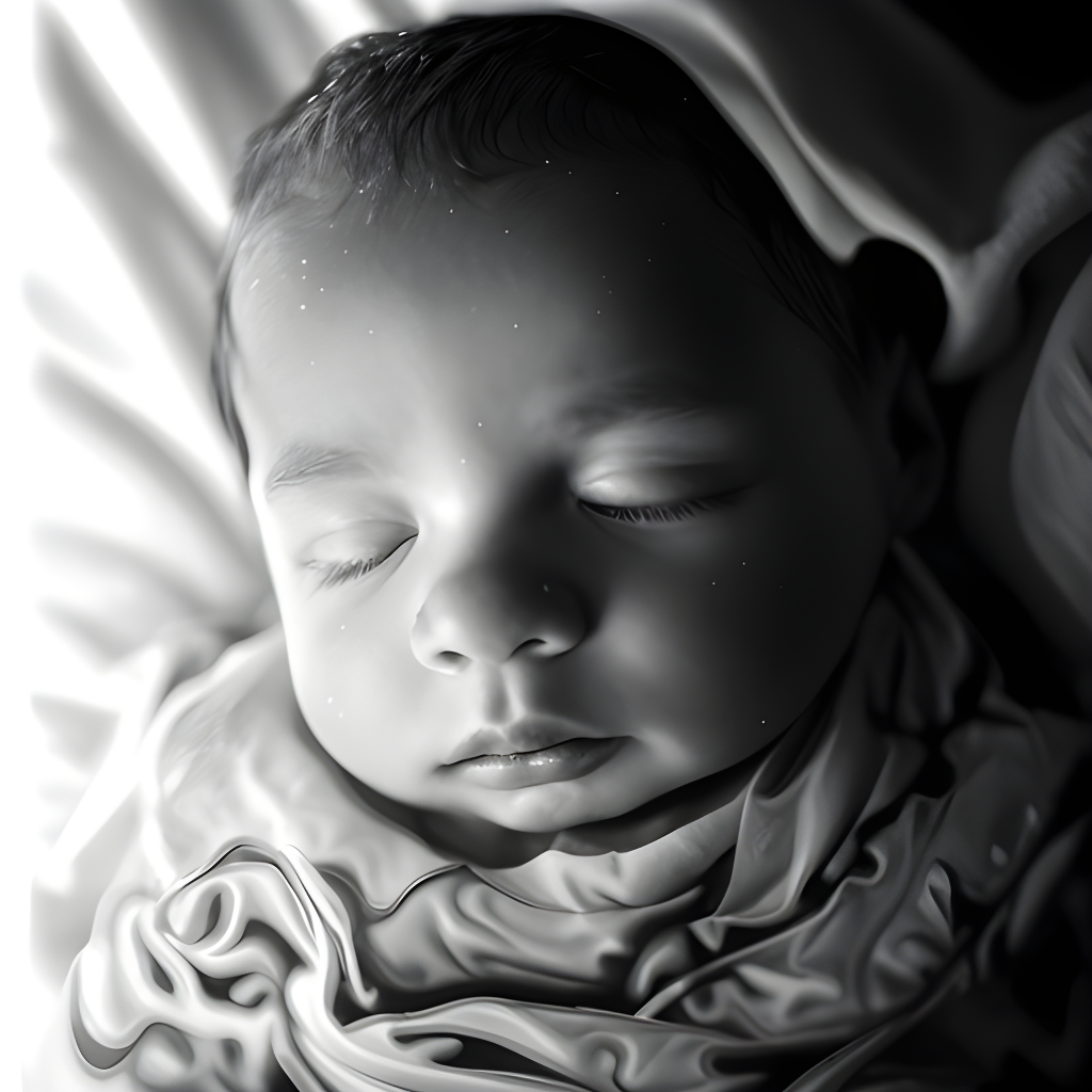 AI generated image of a baby from a 3d ultrasound photo